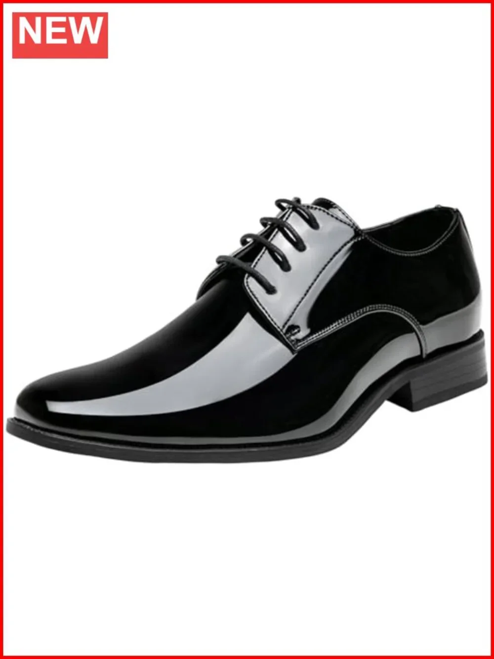Mens Patent Leather Oxford Dress Shoes Lace-Up Formal Business Tuxedo Shoes